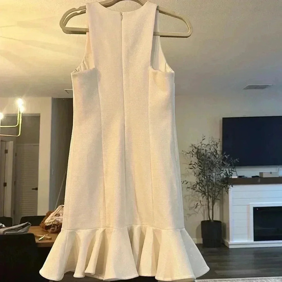 PLEASE READ Halston Heritage Sleeveless High-Neck Fitted Shimmer Cocktail Dress - Picture 12 of 15